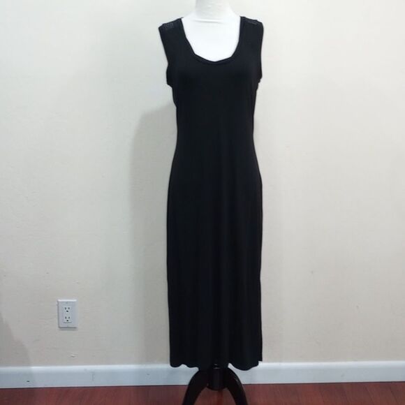 NEW! Heartloom X Revolve Black Knit Tank Dress Mesh Shoulder Trim Side Slit - S - Picture 3 of 9